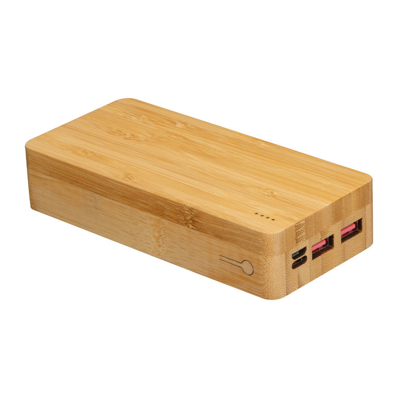 20000 mAh bambusz powerbank 